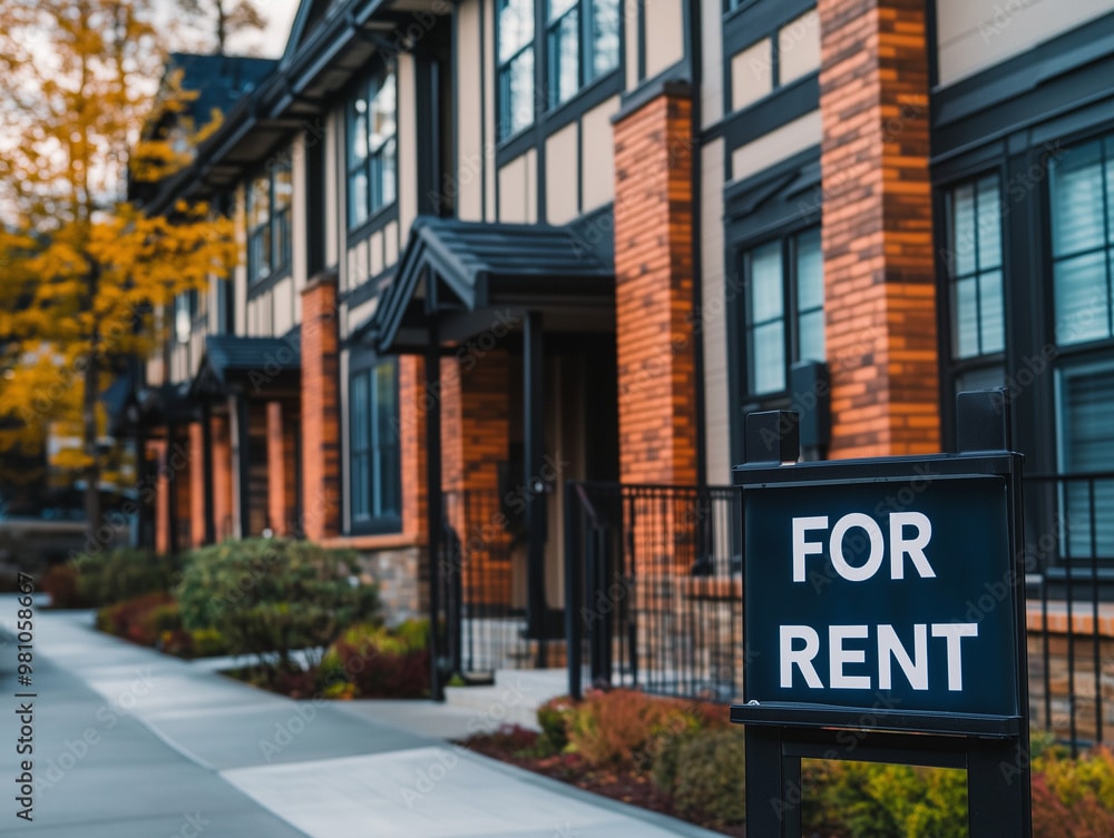 –sto–placeholder–adobe stock–981058667–a row of townhouses with a black for rent sign in front of them stockpack adobe stock